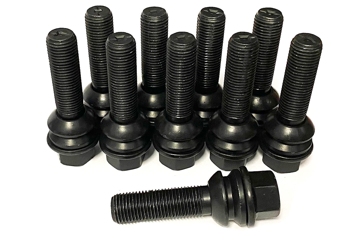 Black Lug Bolt Set Cars with Spacers Suncoast Porsche Parts